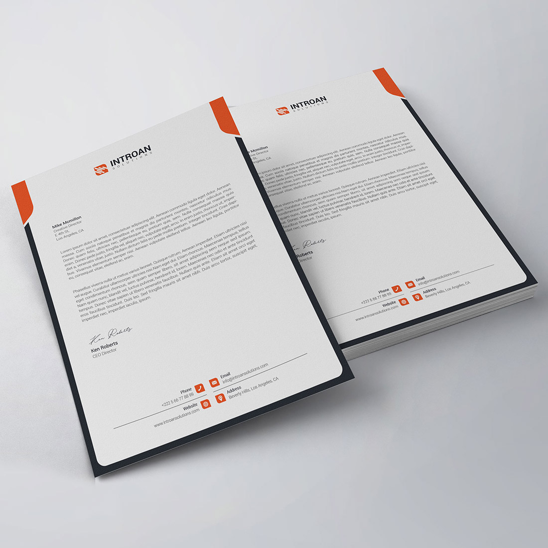 Corporate Letterhead Template preview image.