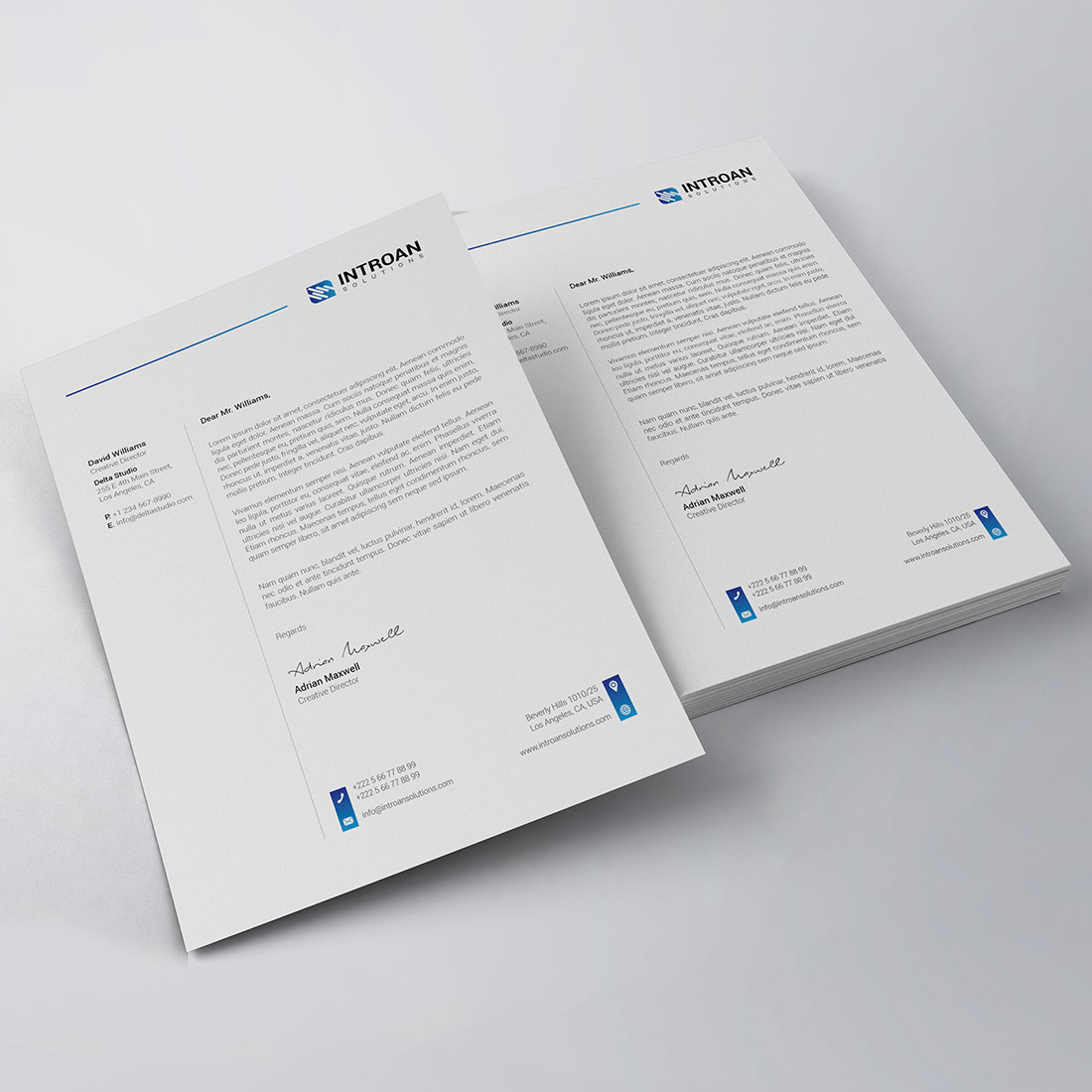 Modern Letterhead Template preview image.