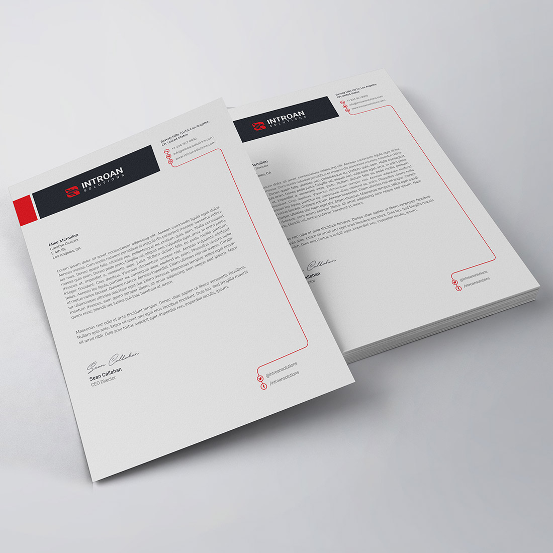 Modern Letterhead Template preview image.