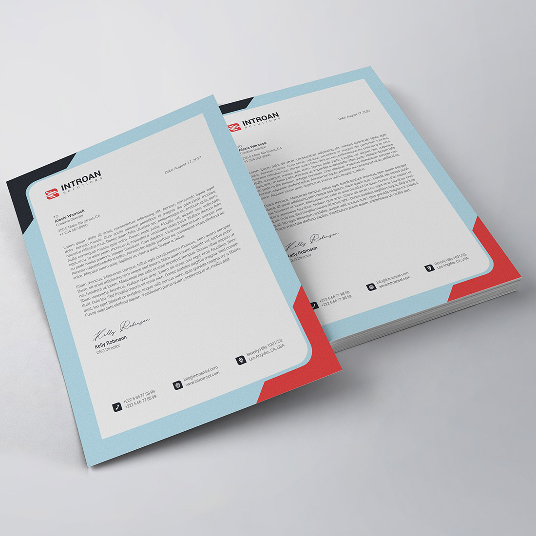 Modern Letterhead Template preview image.