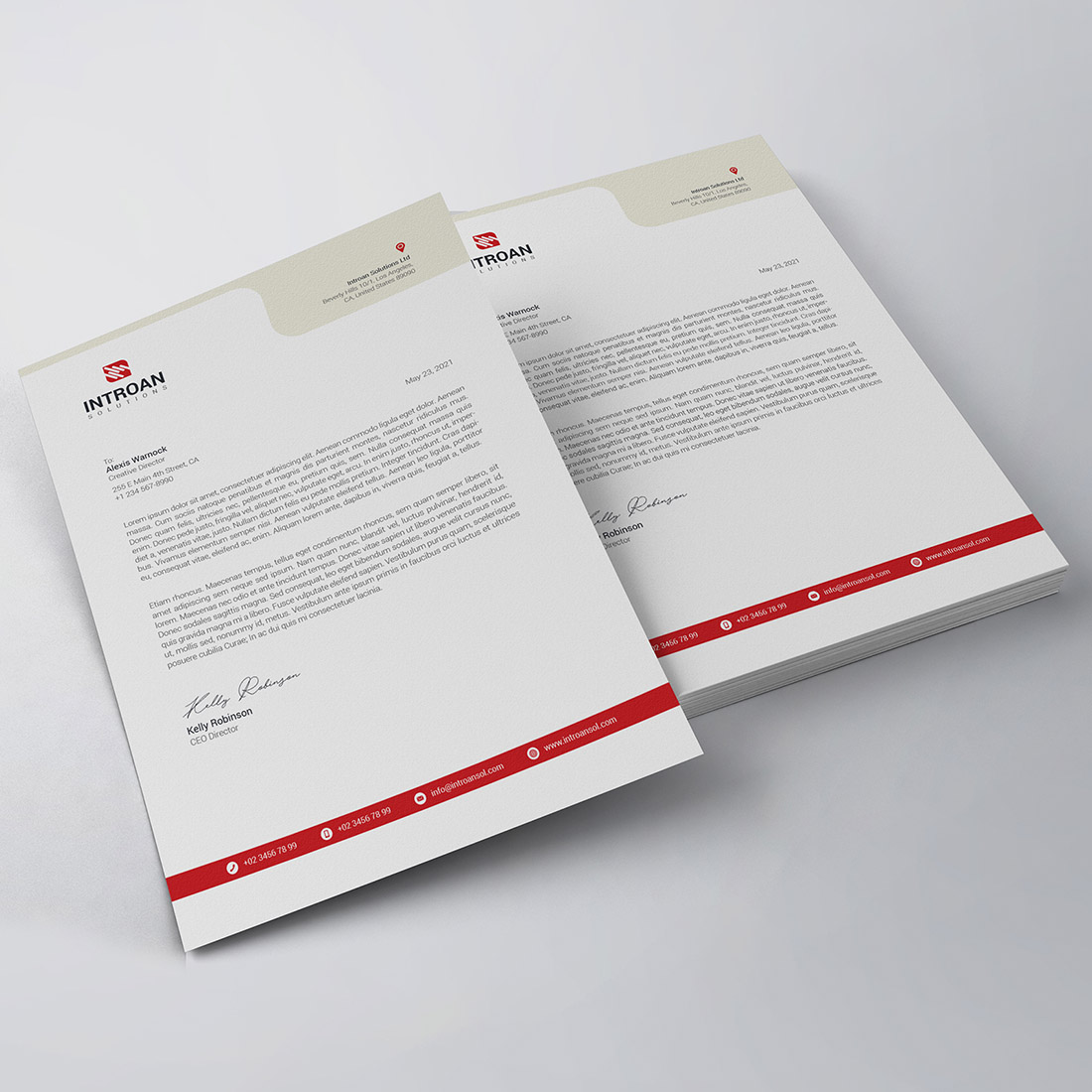 Modern Letterhead Template preview image.