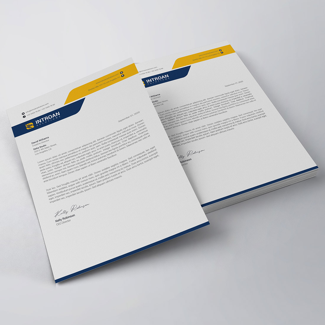 Modern Letterhead Template preview image.