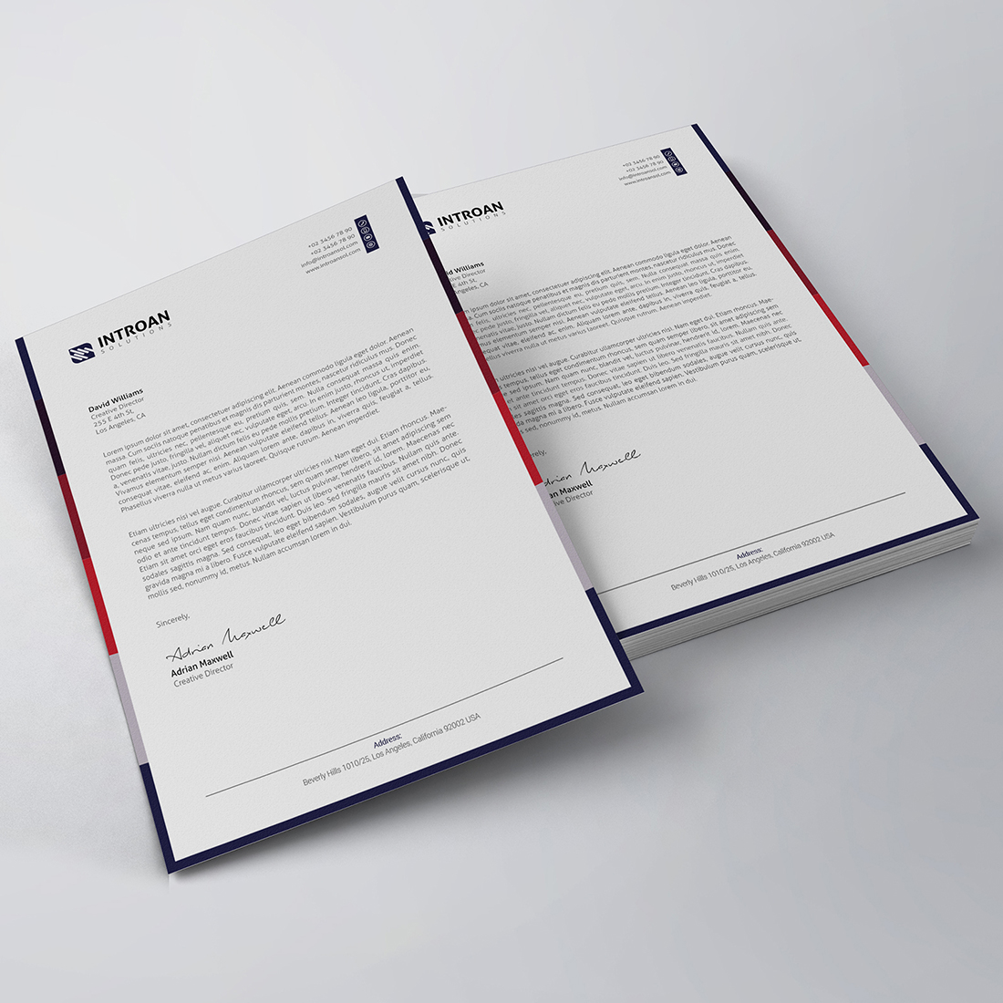 Clean Letterhead Template preview image.