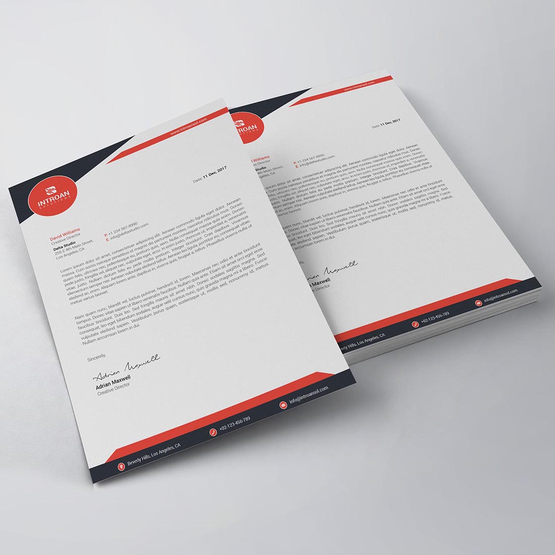 Modern Letterhead Template preview image.