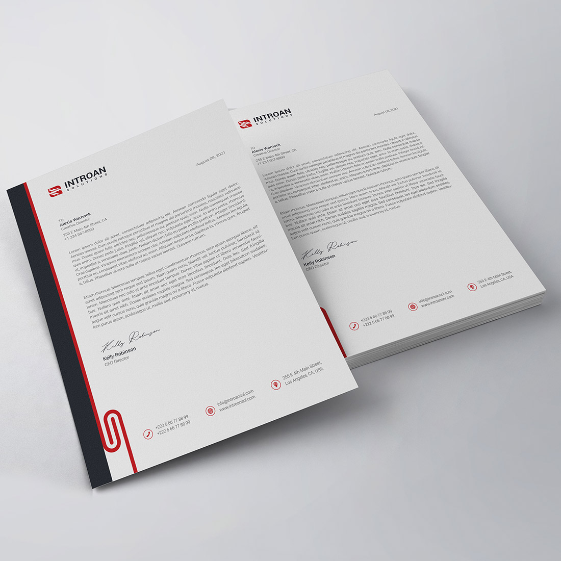 Modern Letterhead Template preview image.