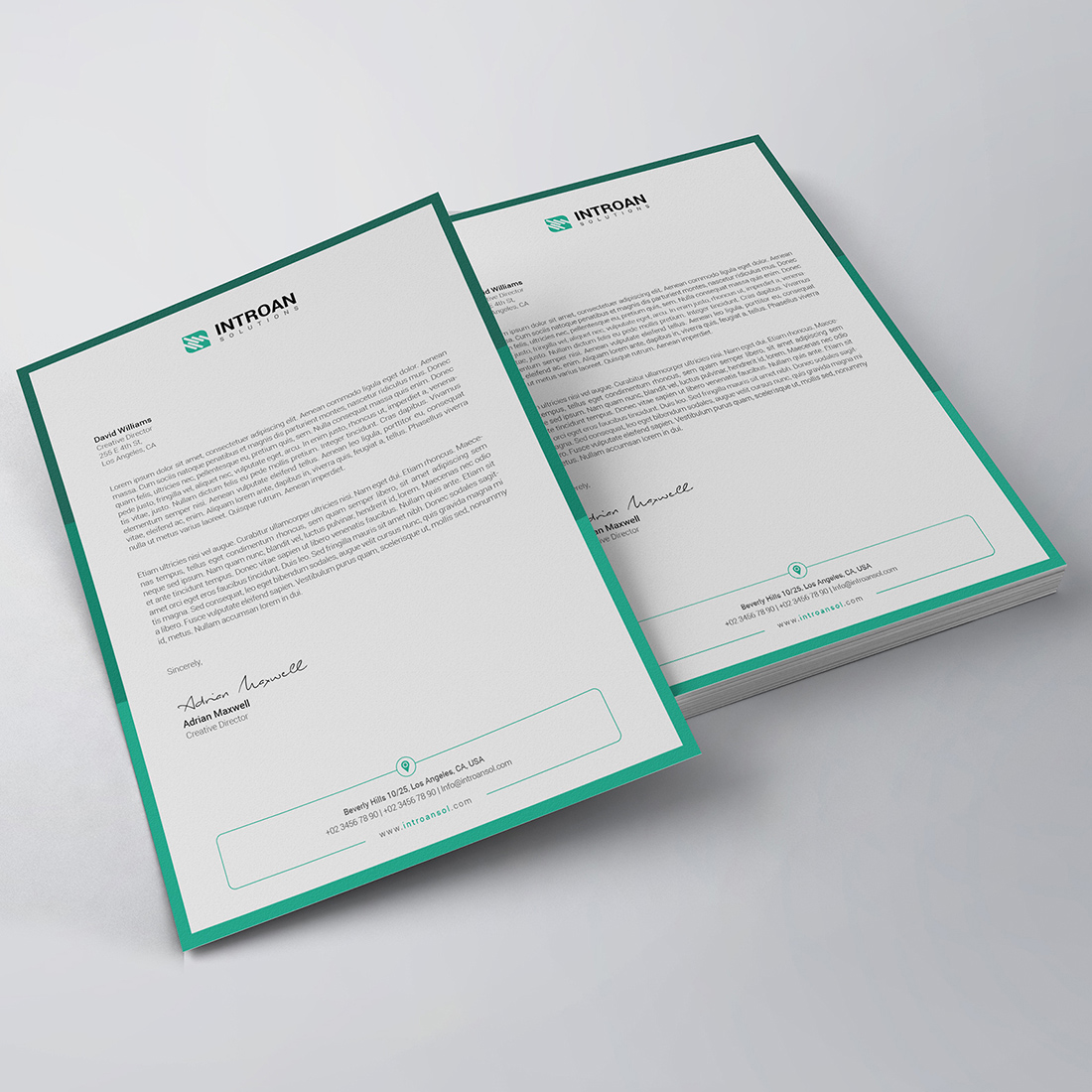Clean Letterhead Template preview image.