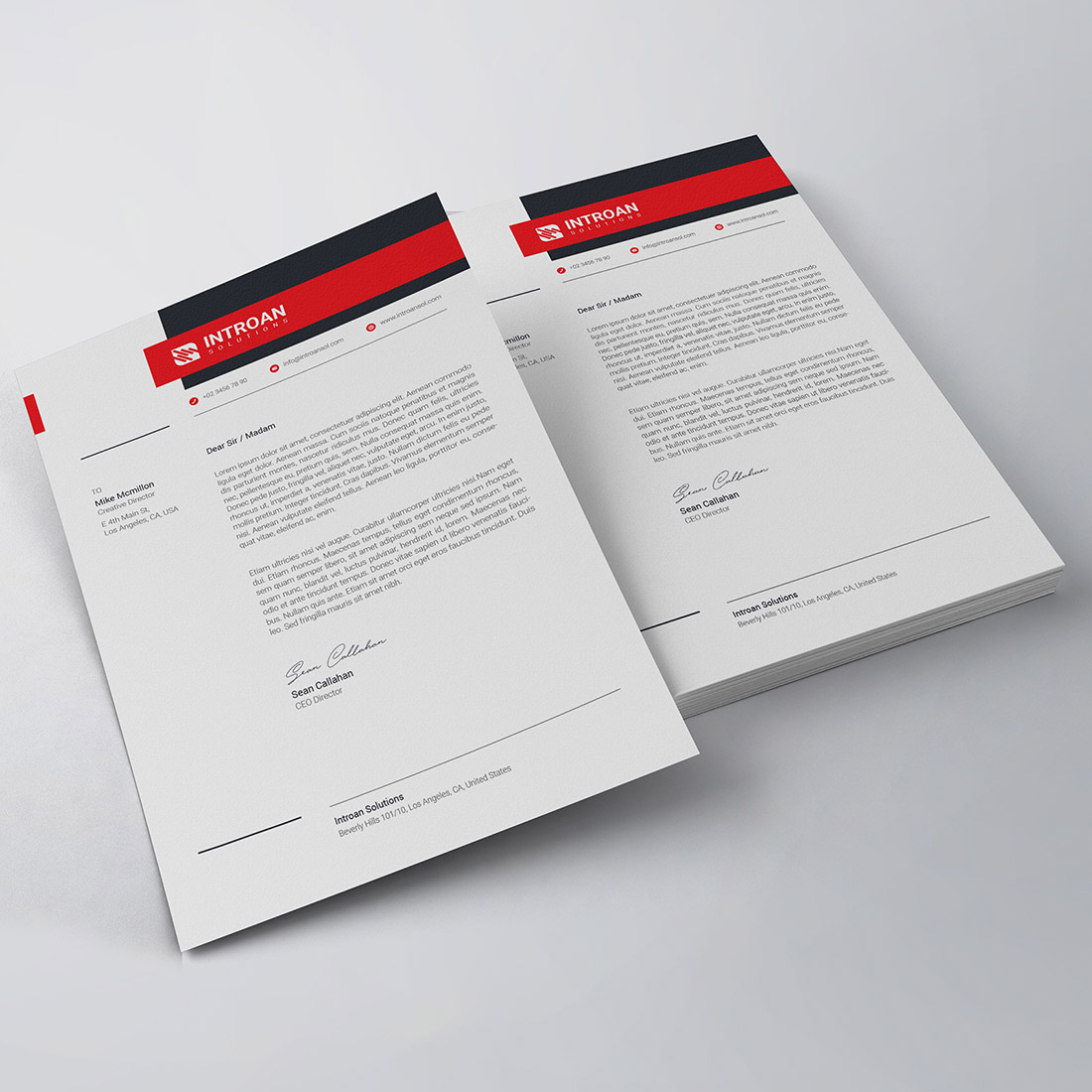 Corporate Letterhead Template preview image.