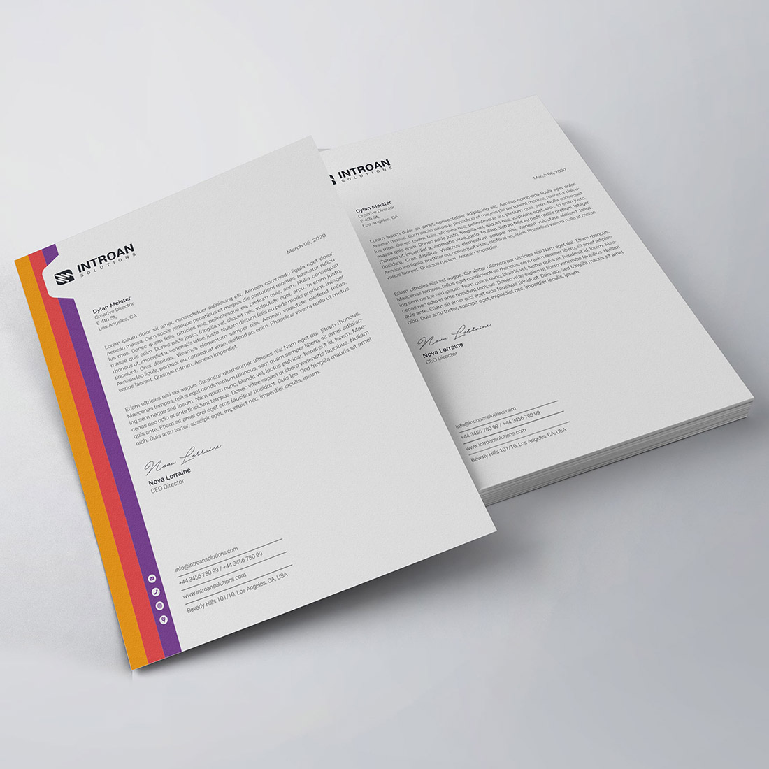 Modern Letterhead Template preview image.