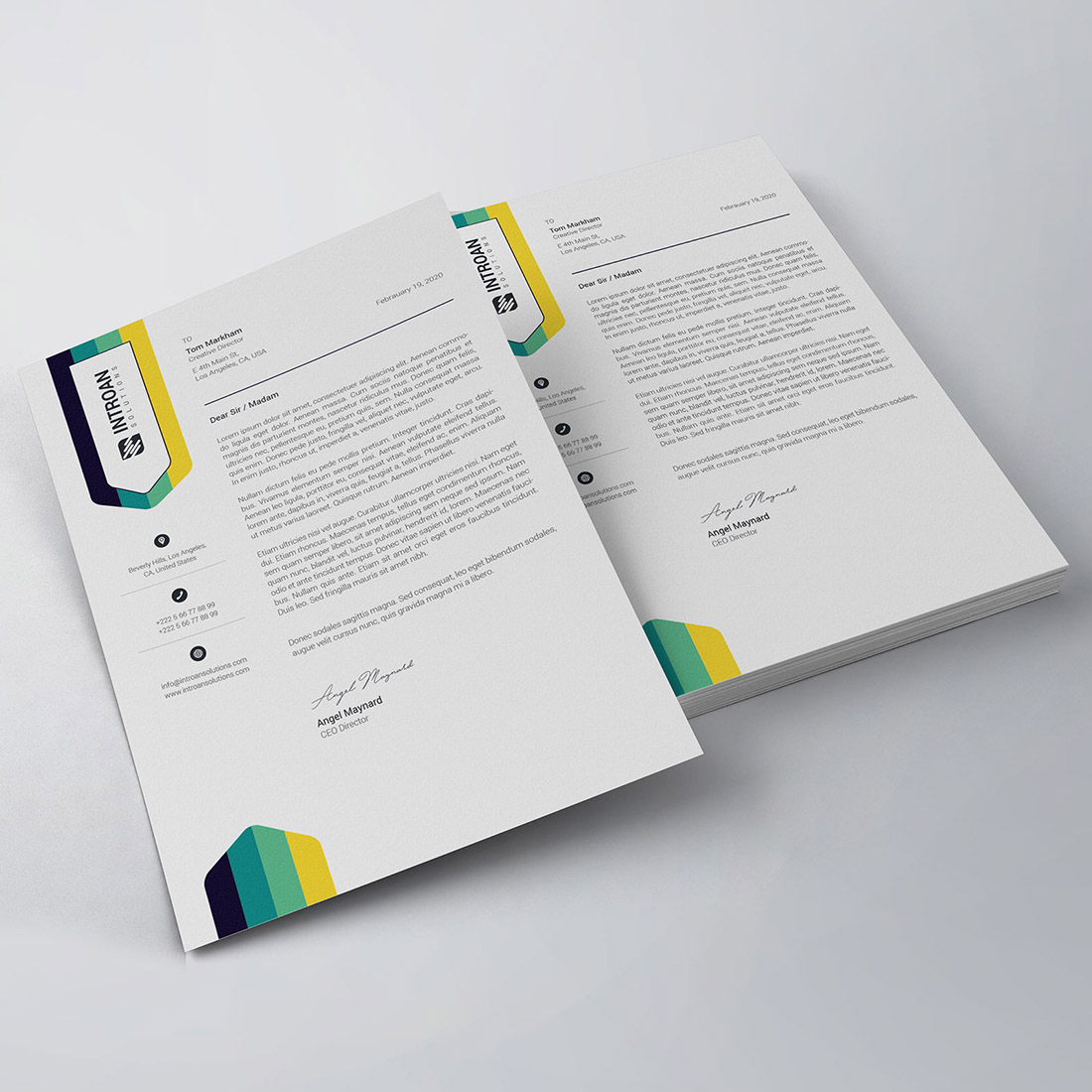 Modern Letterhead Template preview image.