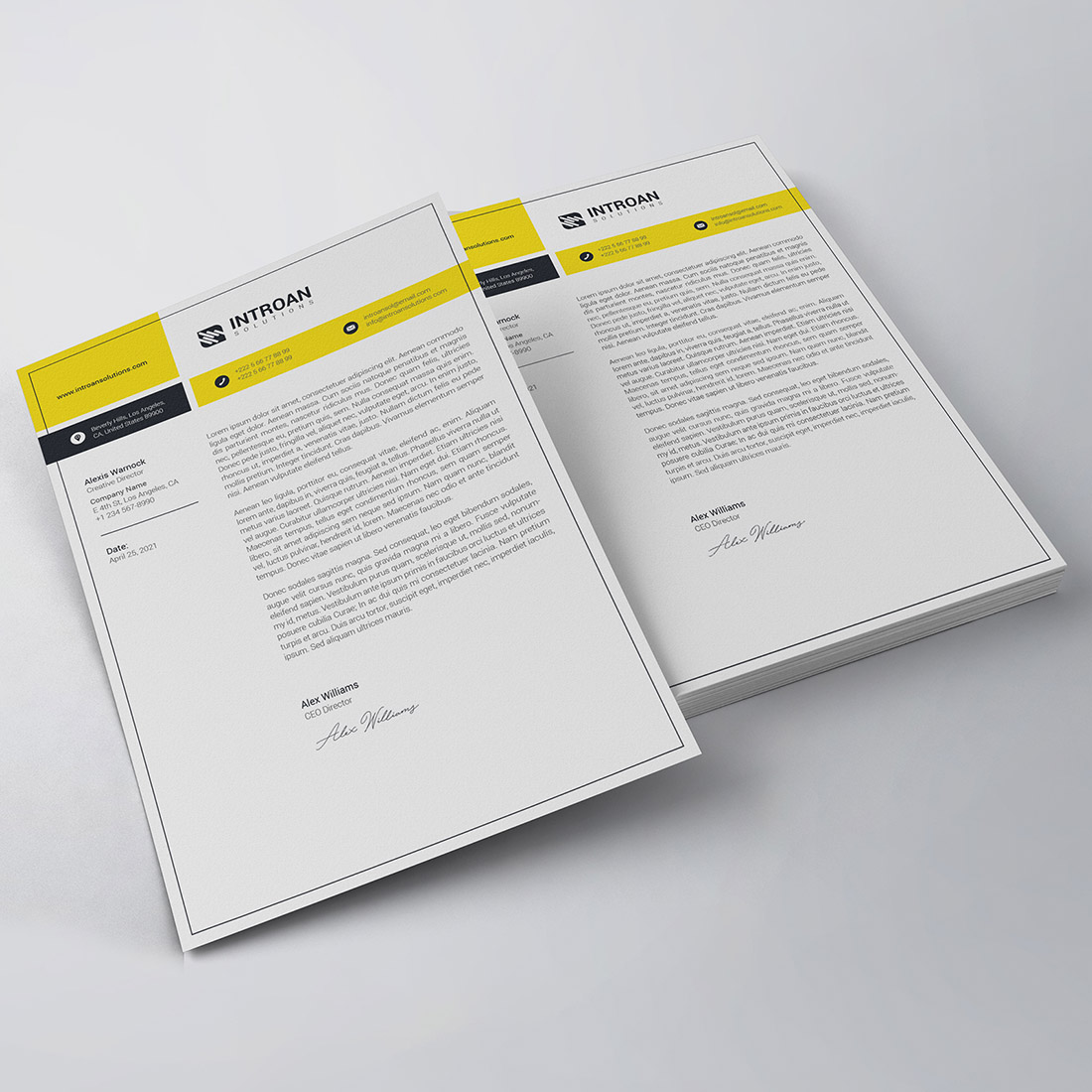 Modern Letterhead Template preview image.