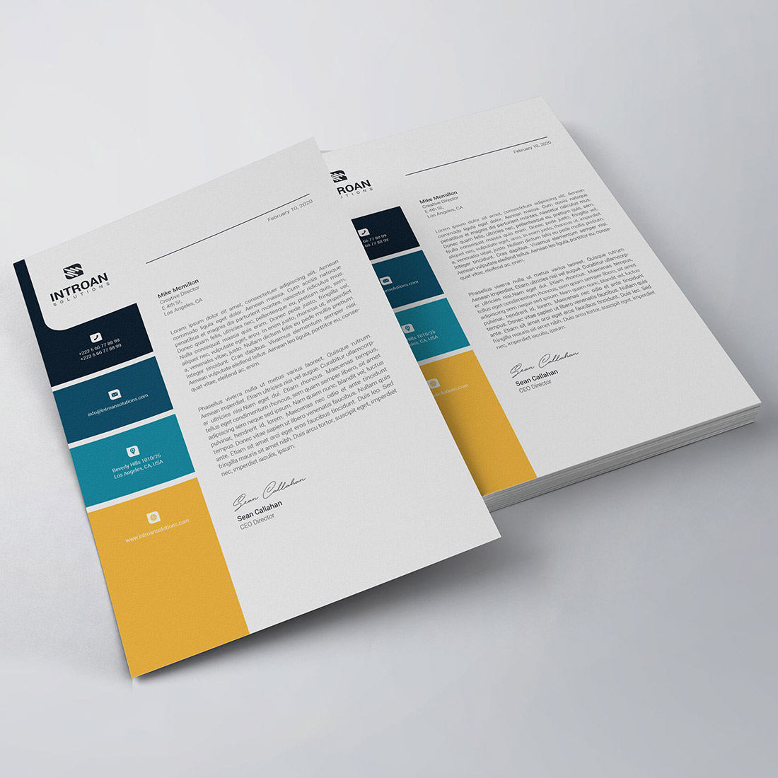 Corporate Letterhead Template preview image.