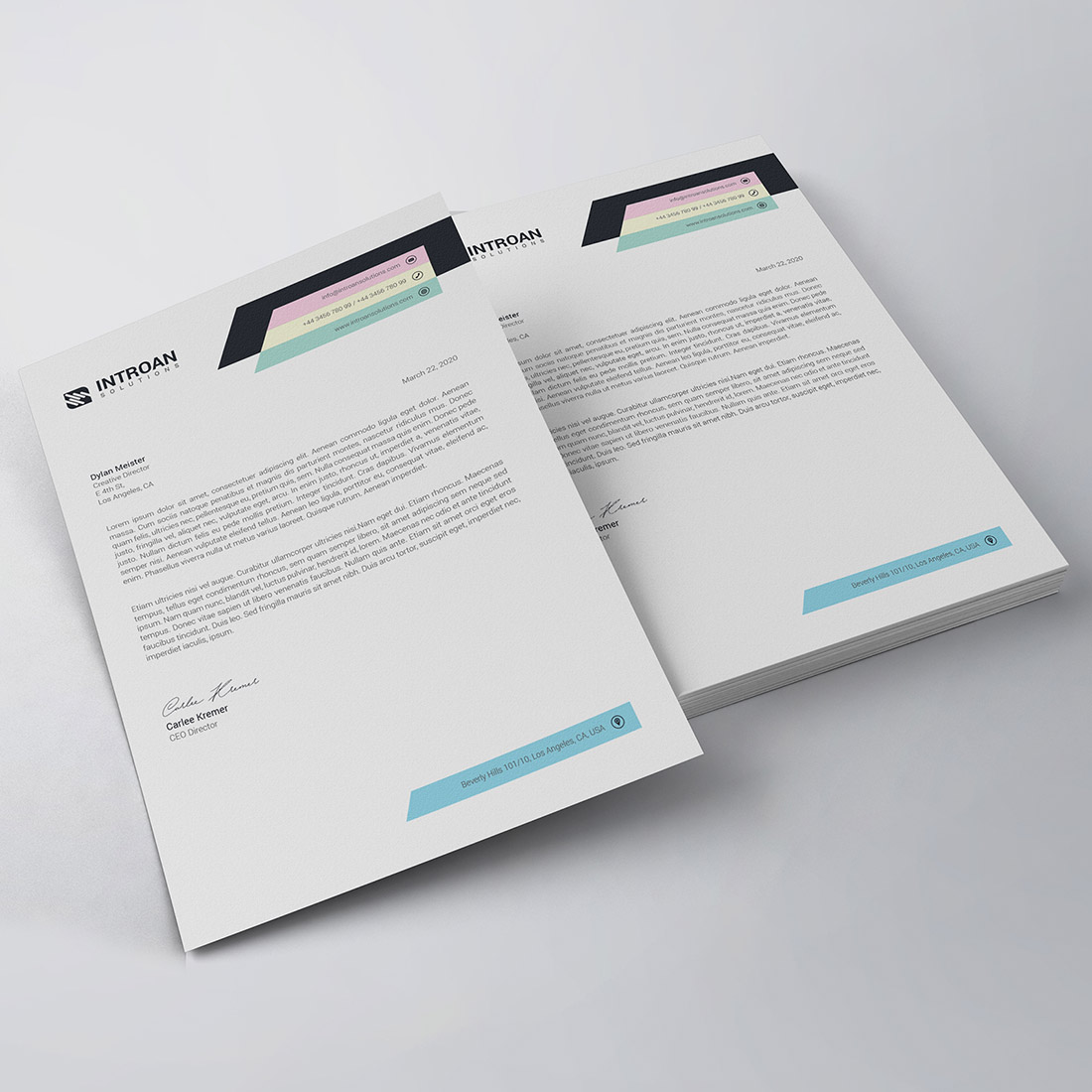 Modern Letterhead Template preview image.