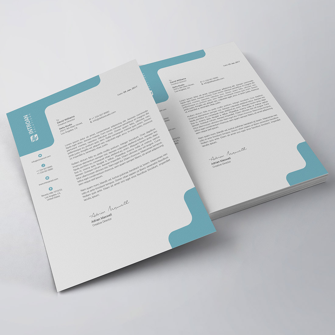 Modern Letterhead Template preview image.