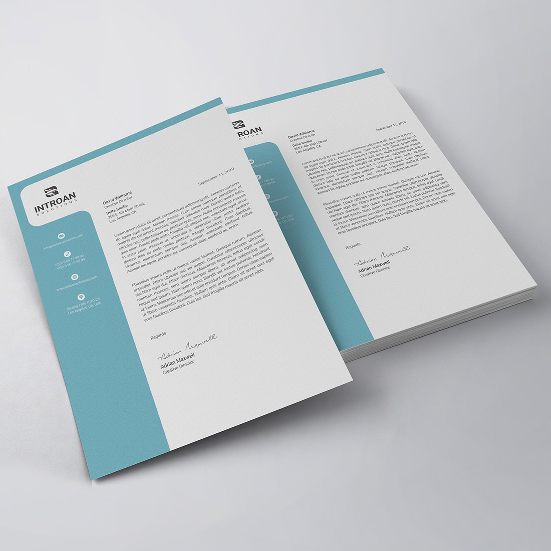 Modern Letterhead Template preview image.