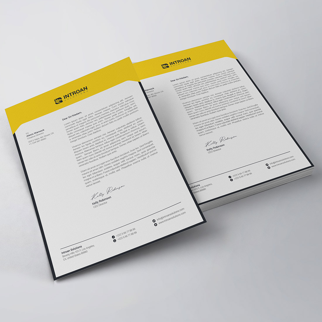 Modern Letterhead Template preview image.