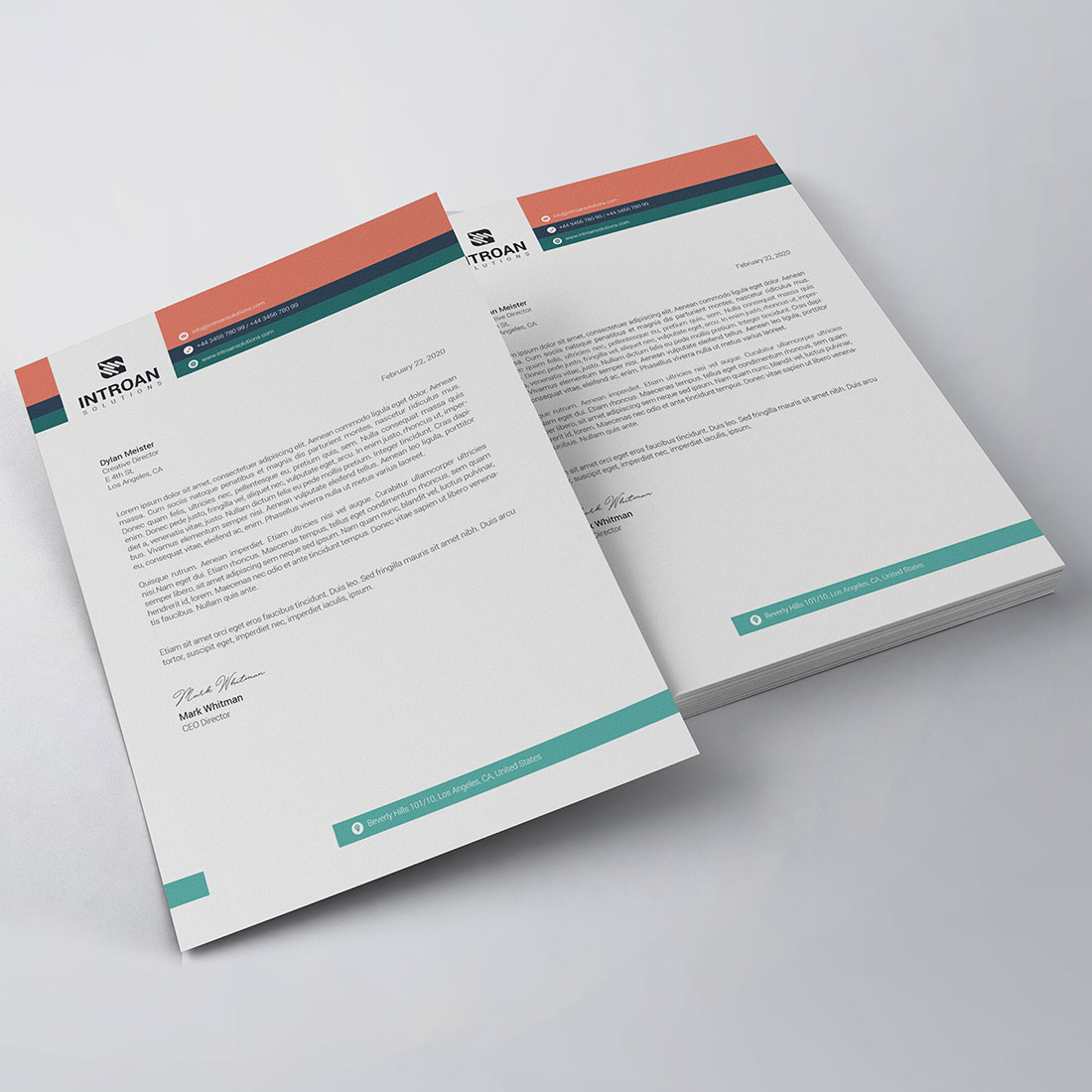 Modern Letterhead Template preview image.