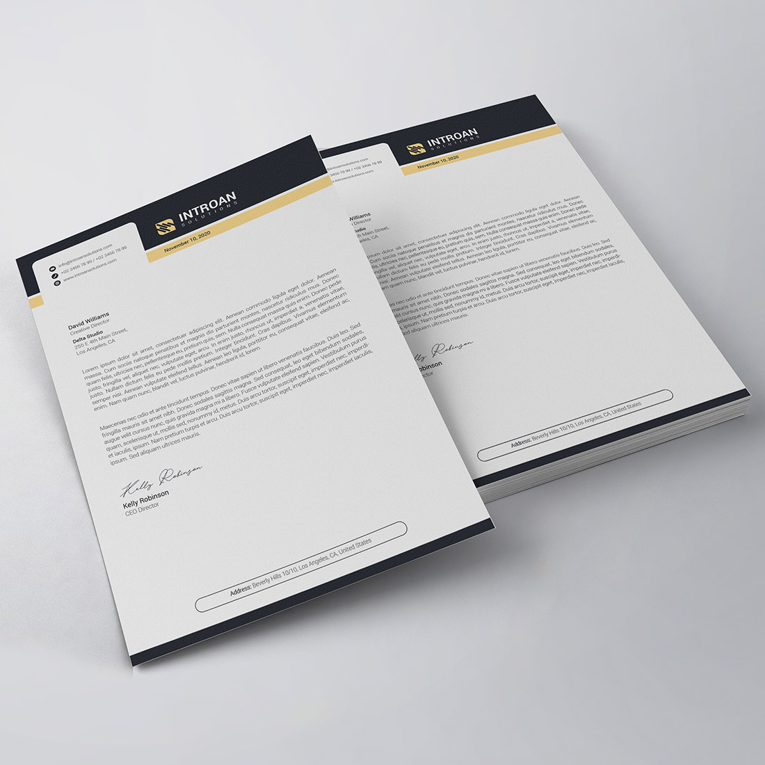 Modern Letterhead Template preview image.