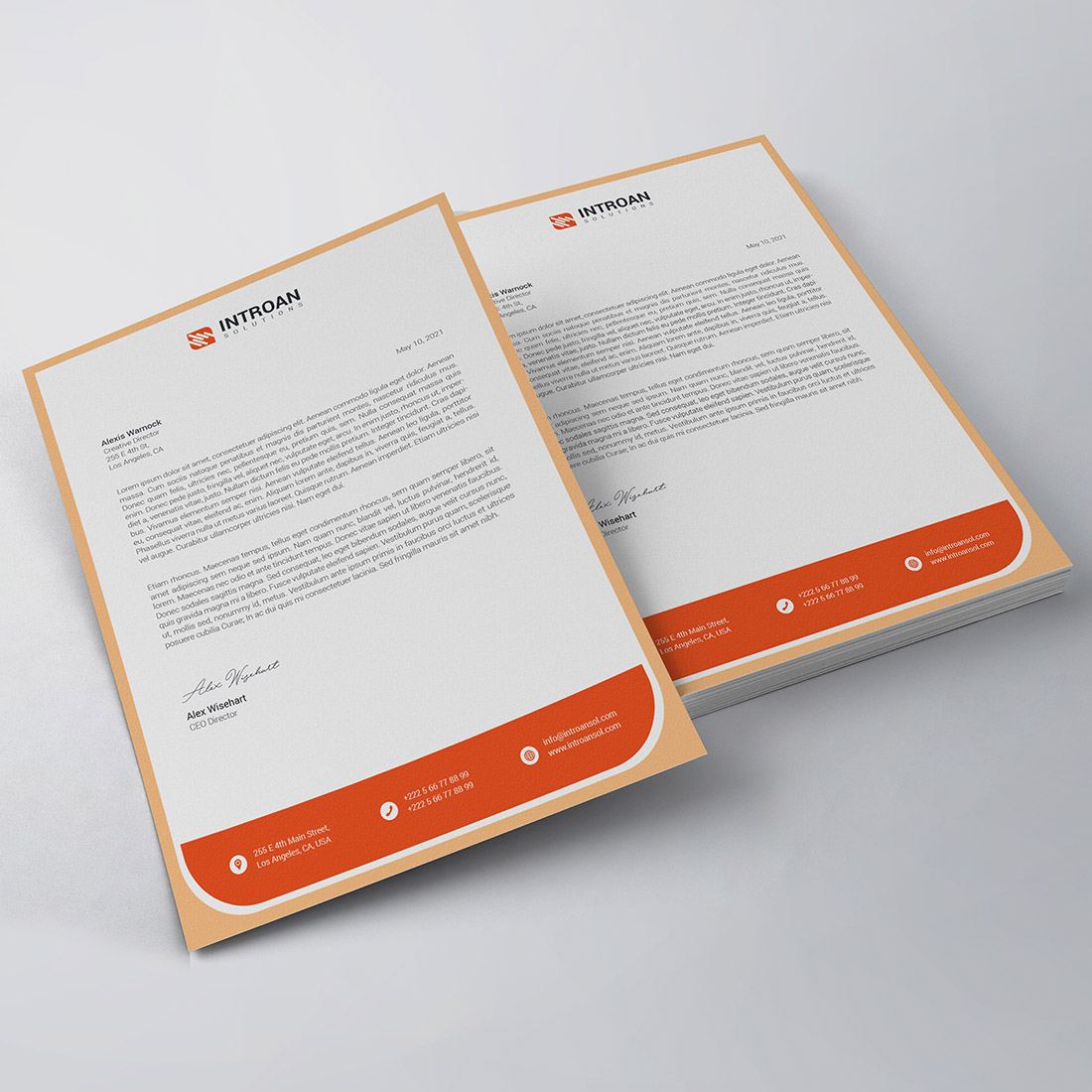 Modern Letterhead Template preview image.