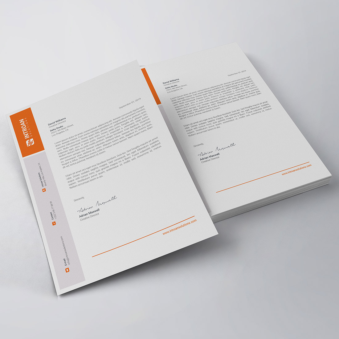 Clean Letterhead Template preview image.