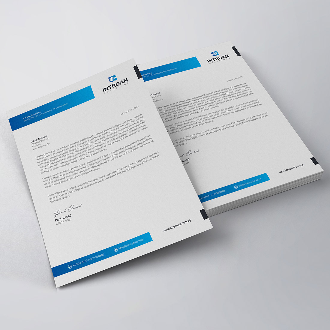 Corporate Letterhead Template preview image.