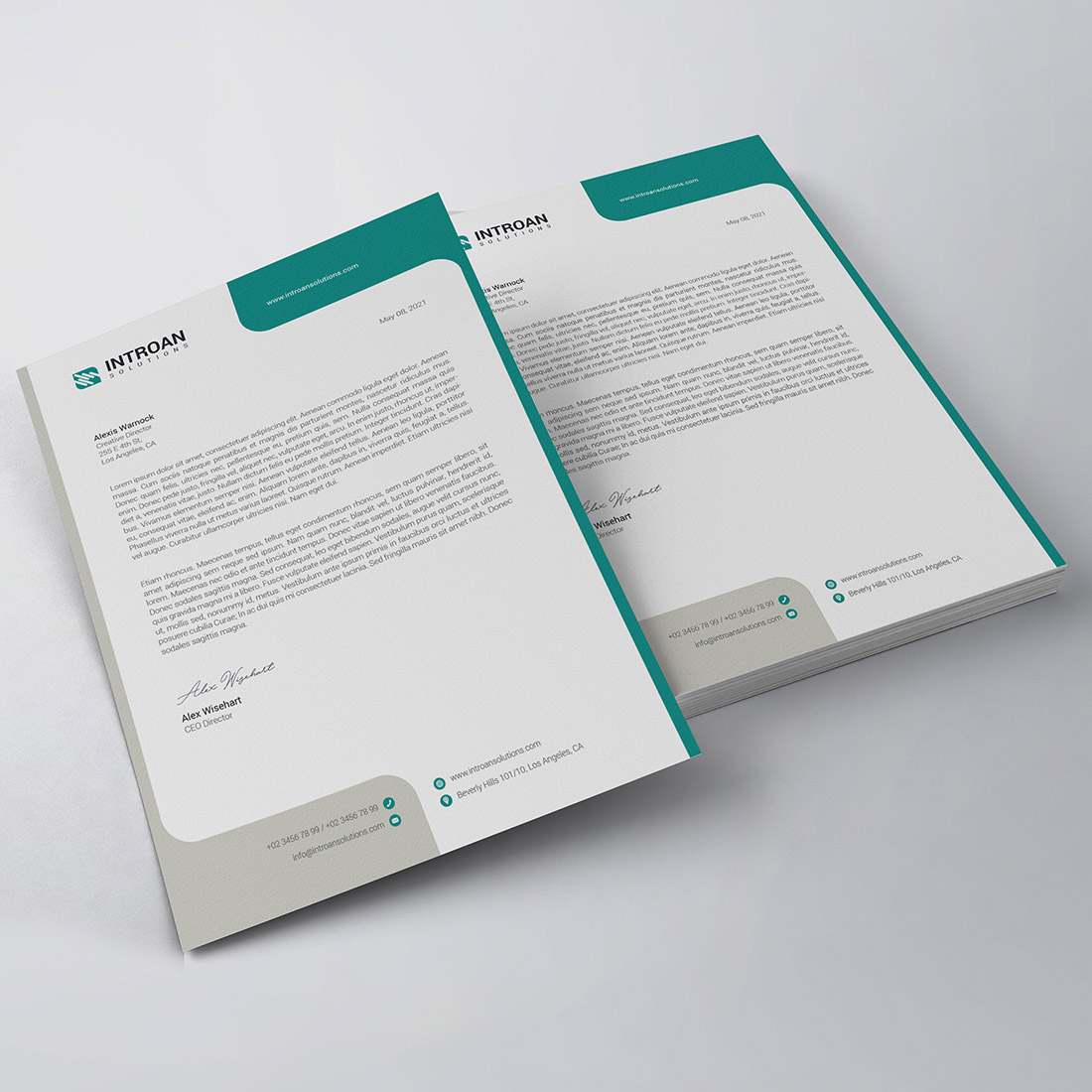 Modern Letterhead Template preview image.