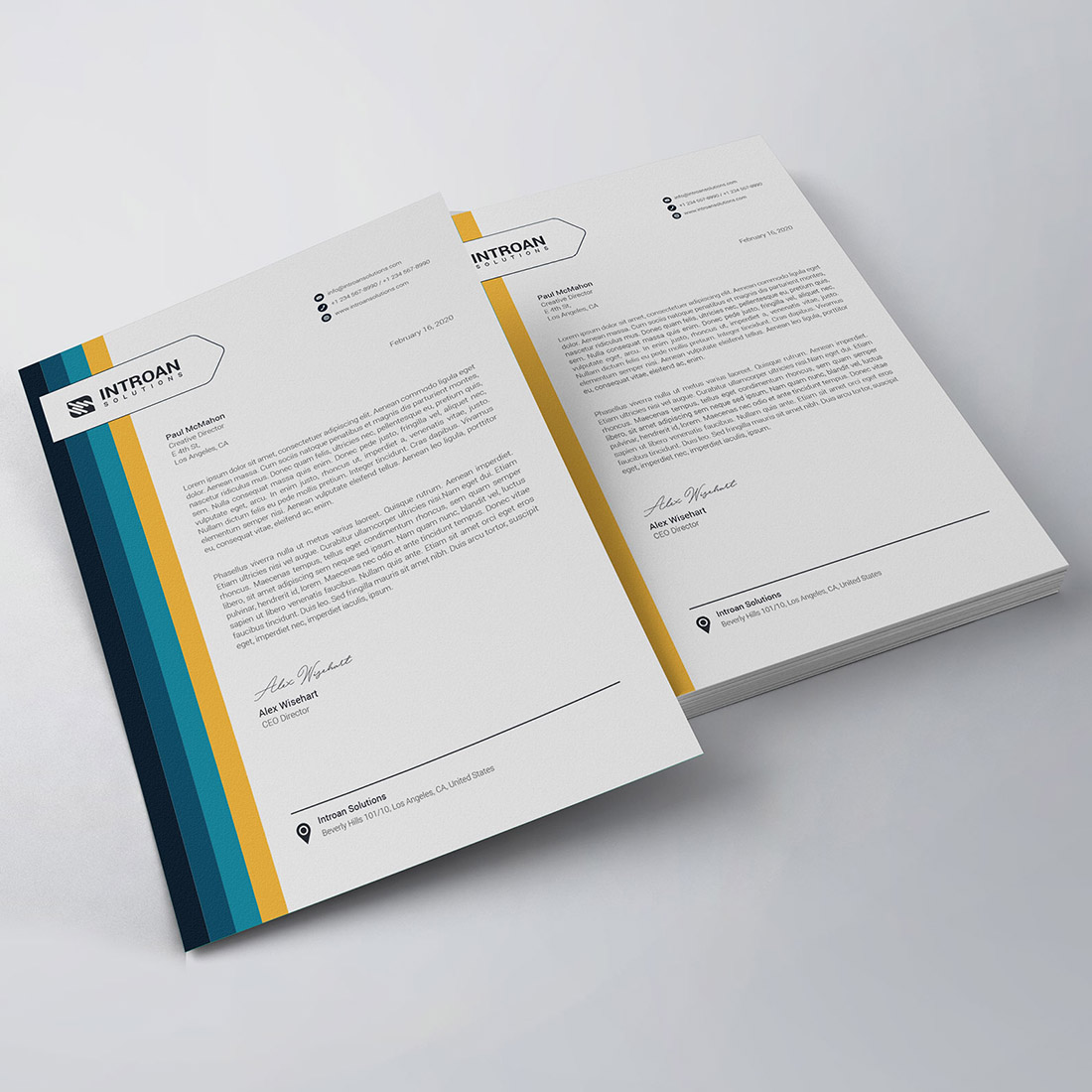 Corporate Letterhead Template preview image.