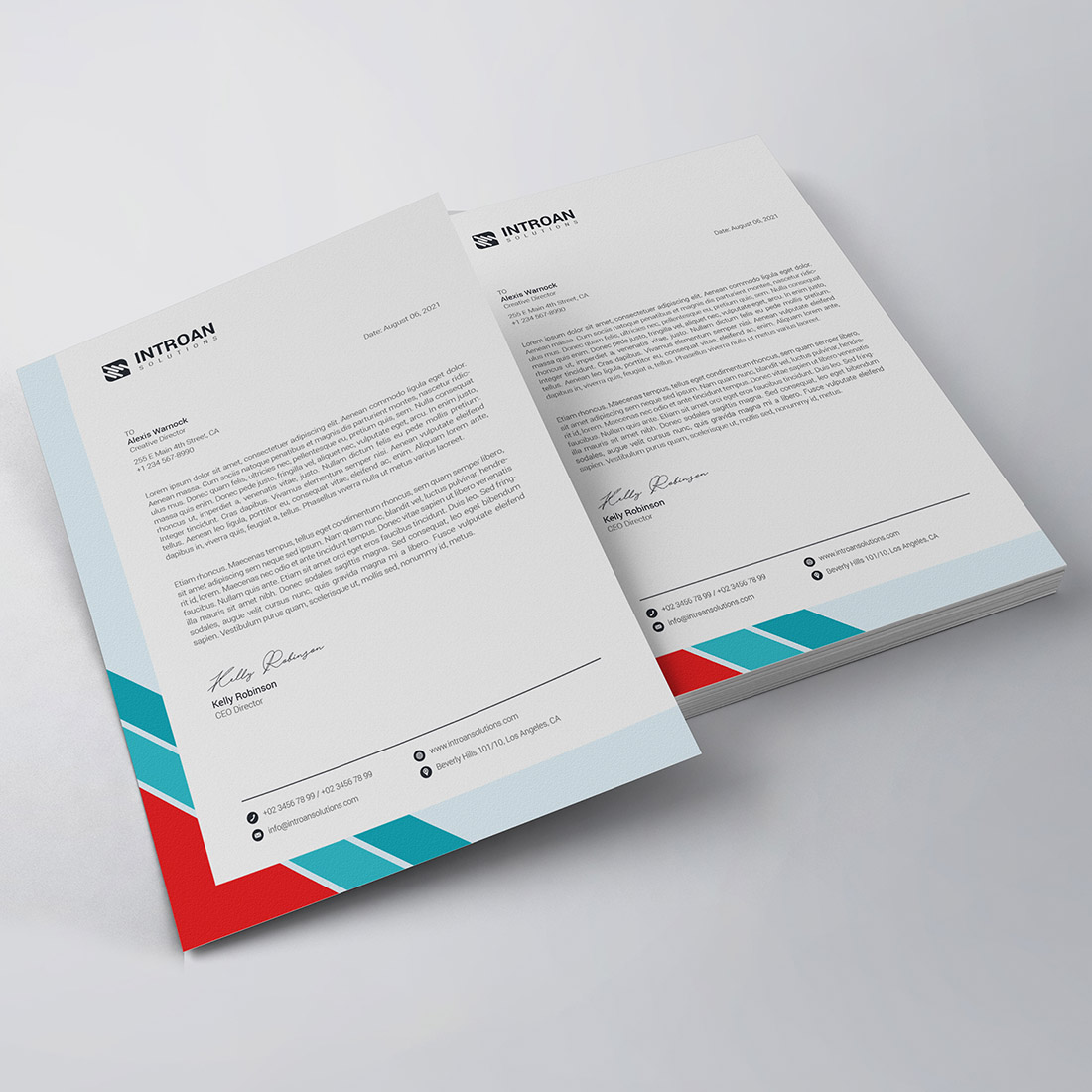 Modern Letterhead Template preview image.