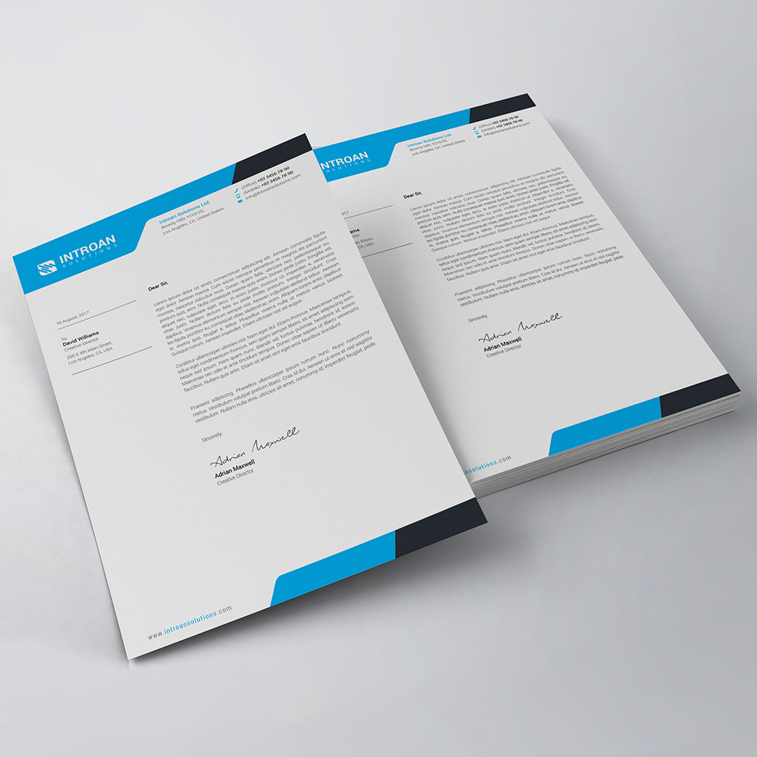 Modern Letterhead Template preview image.