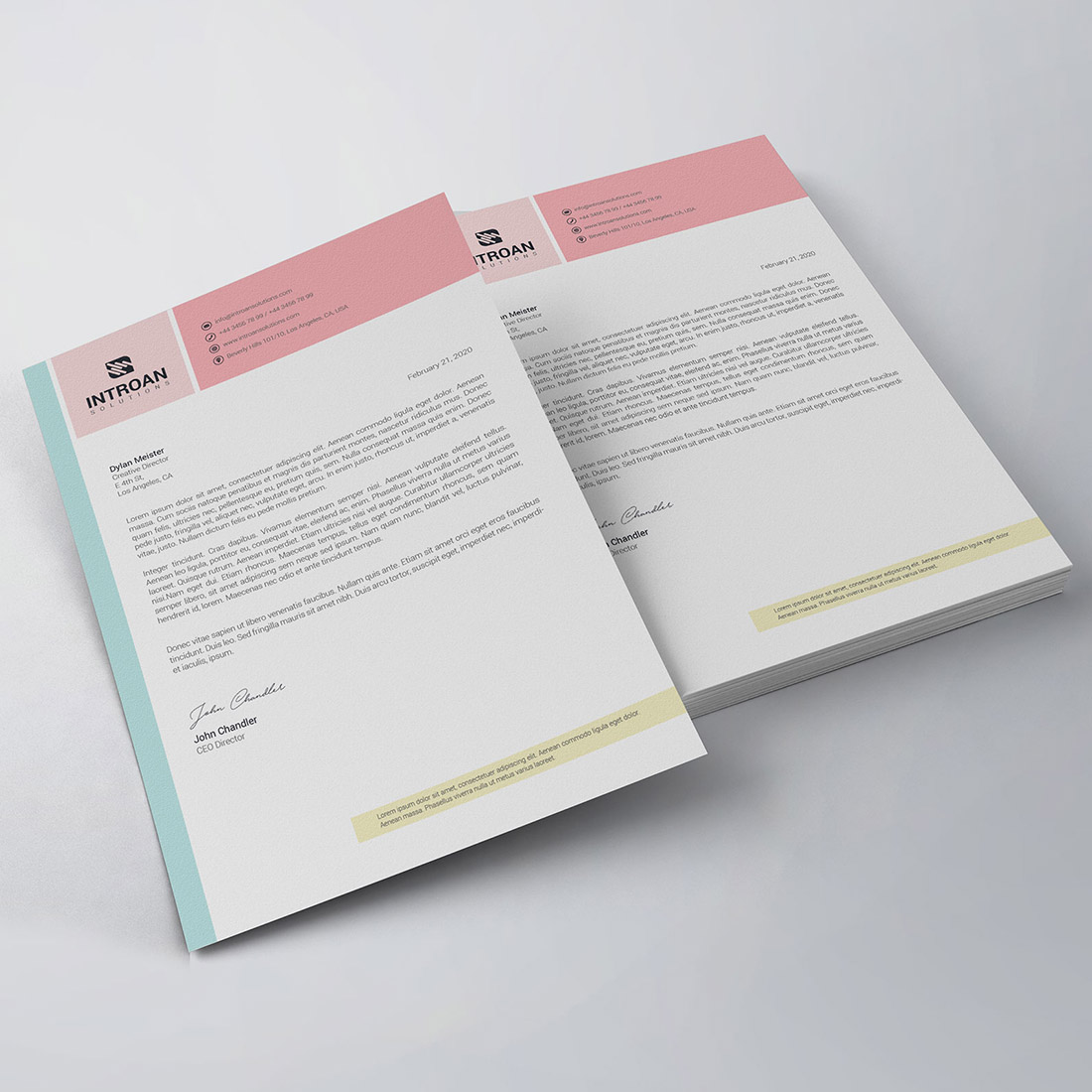 Modern Letterhead Template preview image.