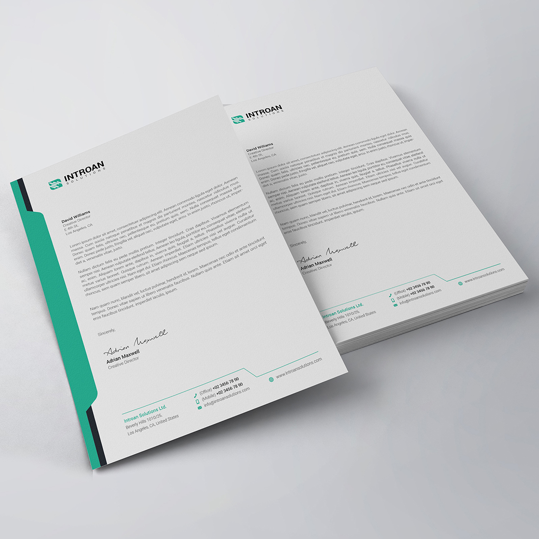 Corporate Letterhead Template preview image.