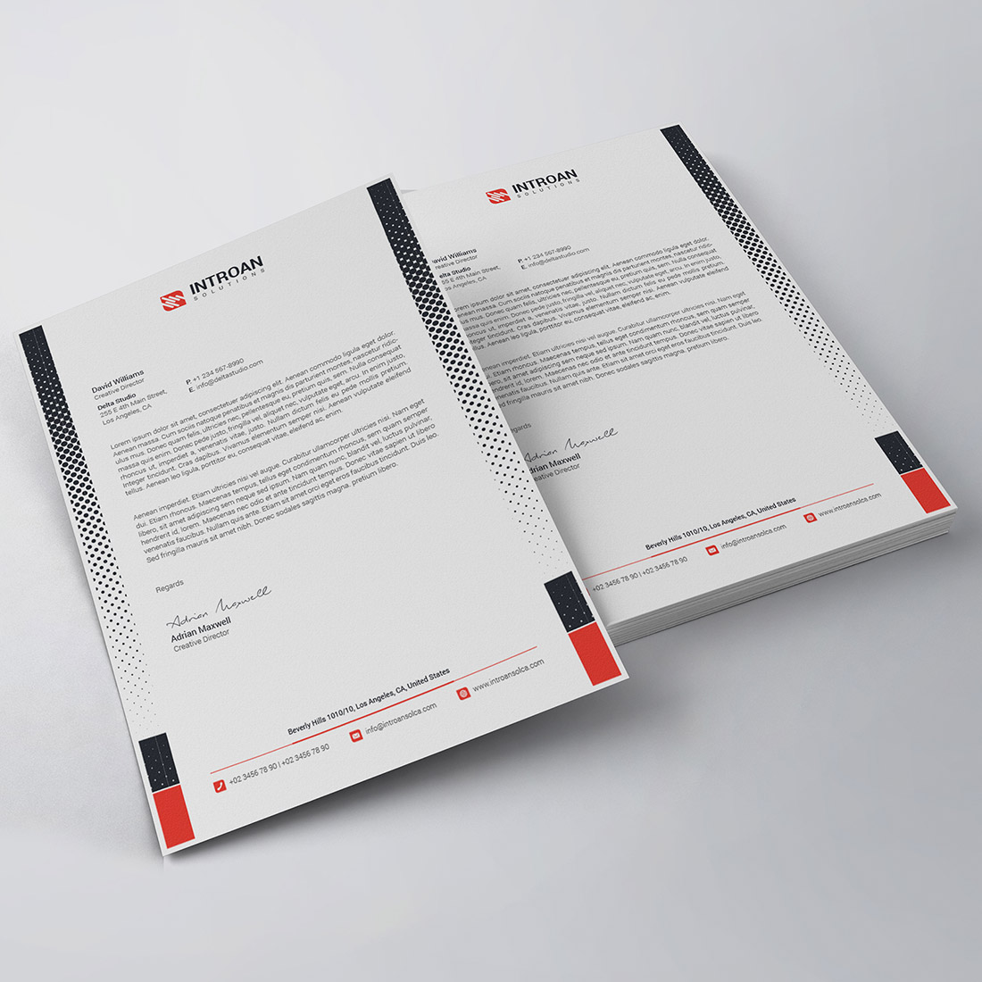 Modern Letterhead Template preview image.