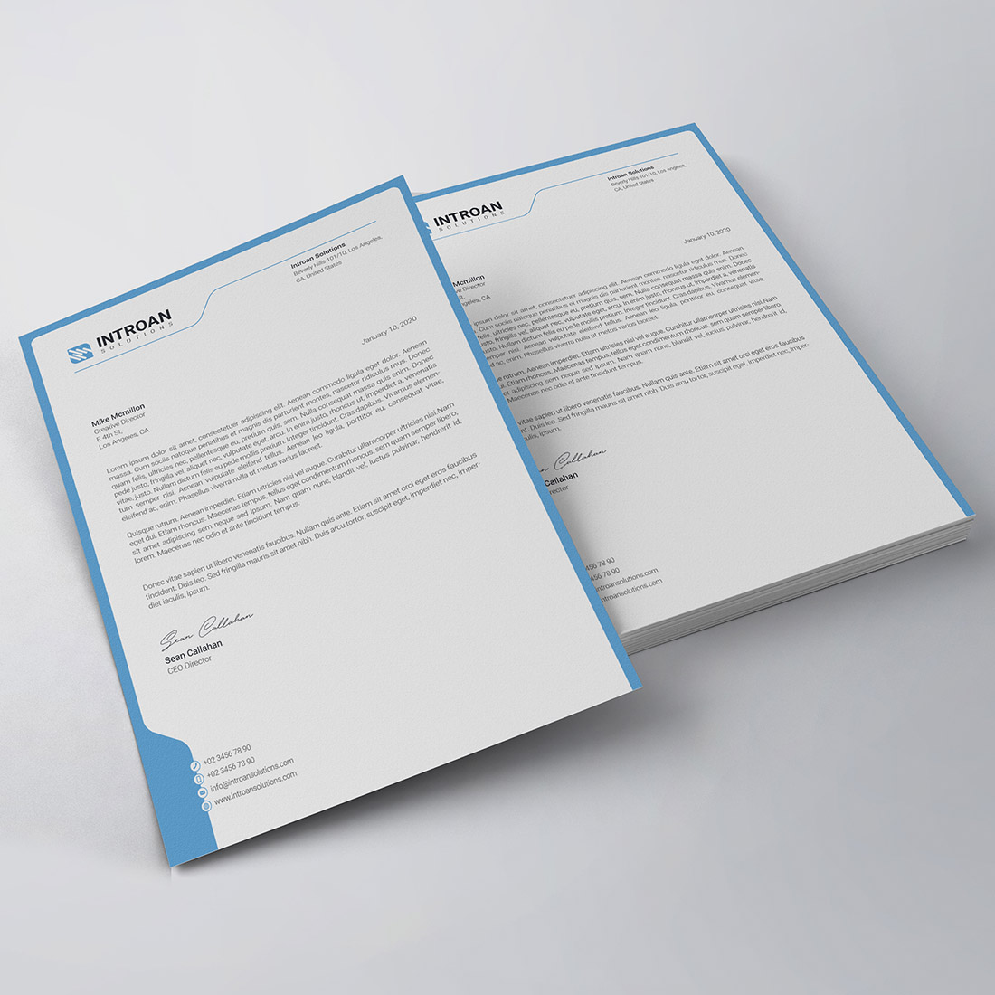 Corporate Letterhead Template preview image.