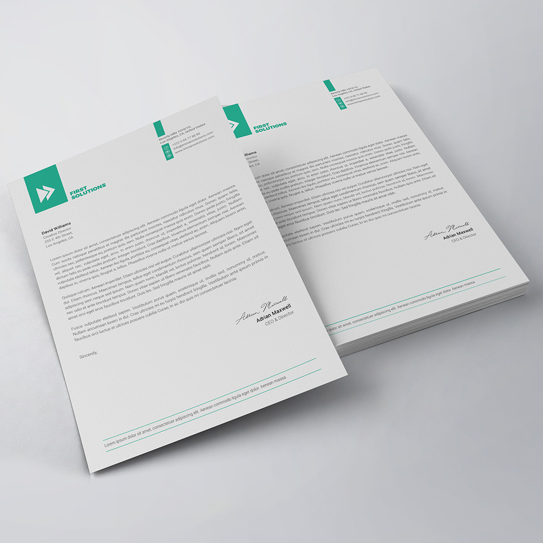 Clean Letterhead Template preview image.