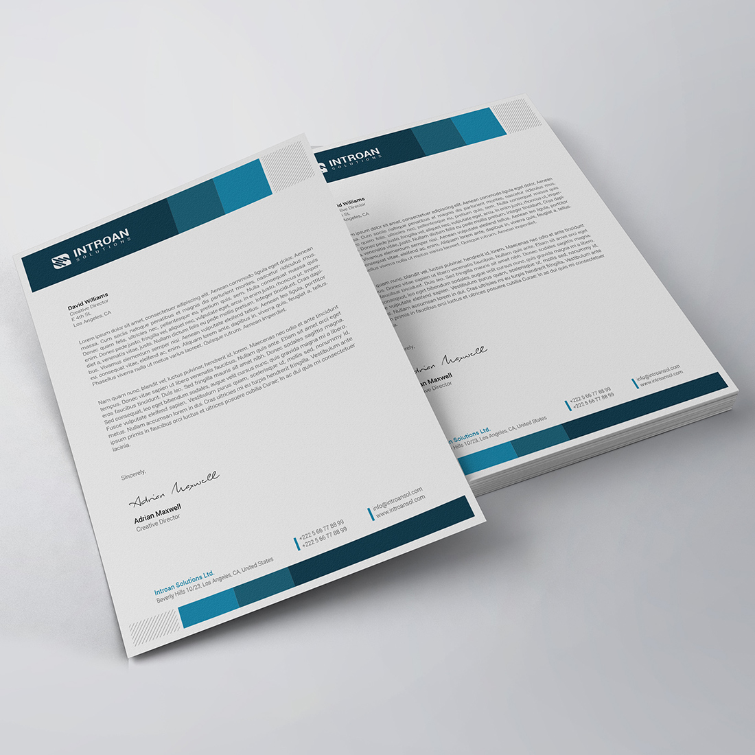 Corporate Letterhead Template preview image.