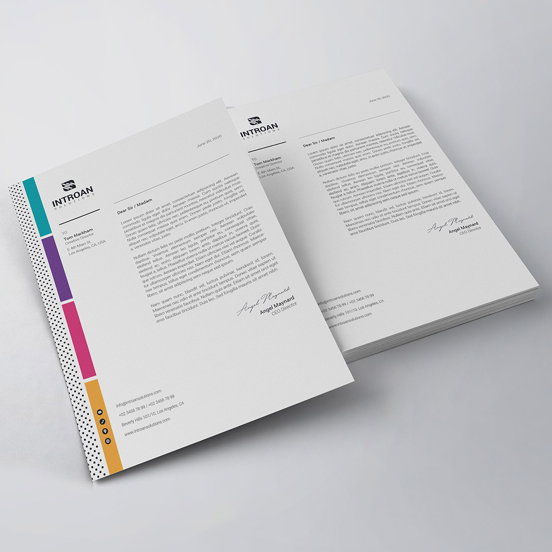 Modern Letterhead Template preview image.