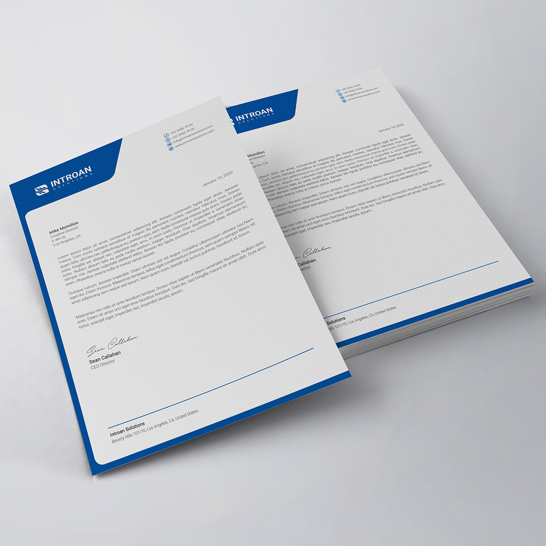 Modern Letterhead Template preview image.