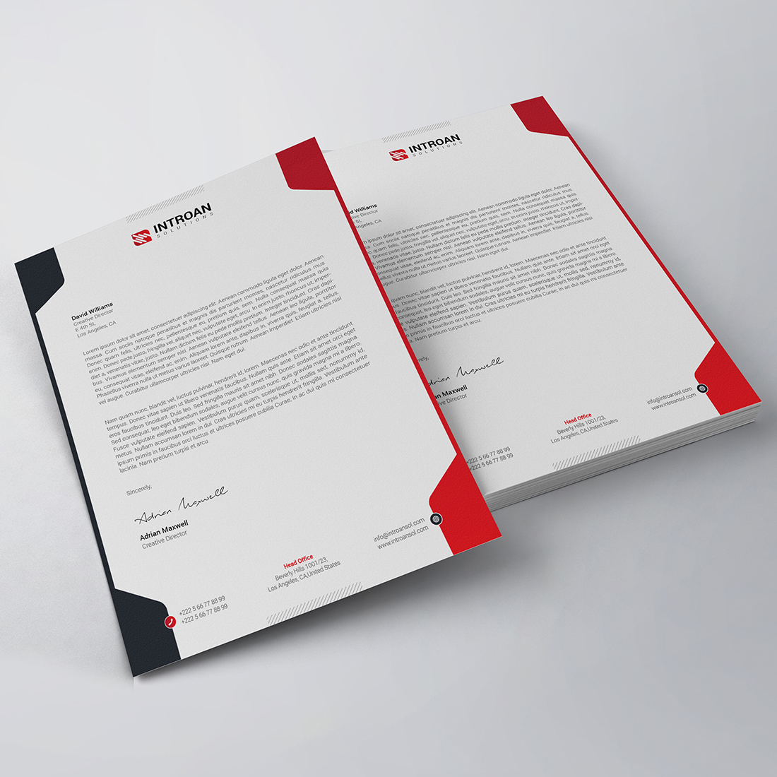 Corporate Letterhead Template preview image.