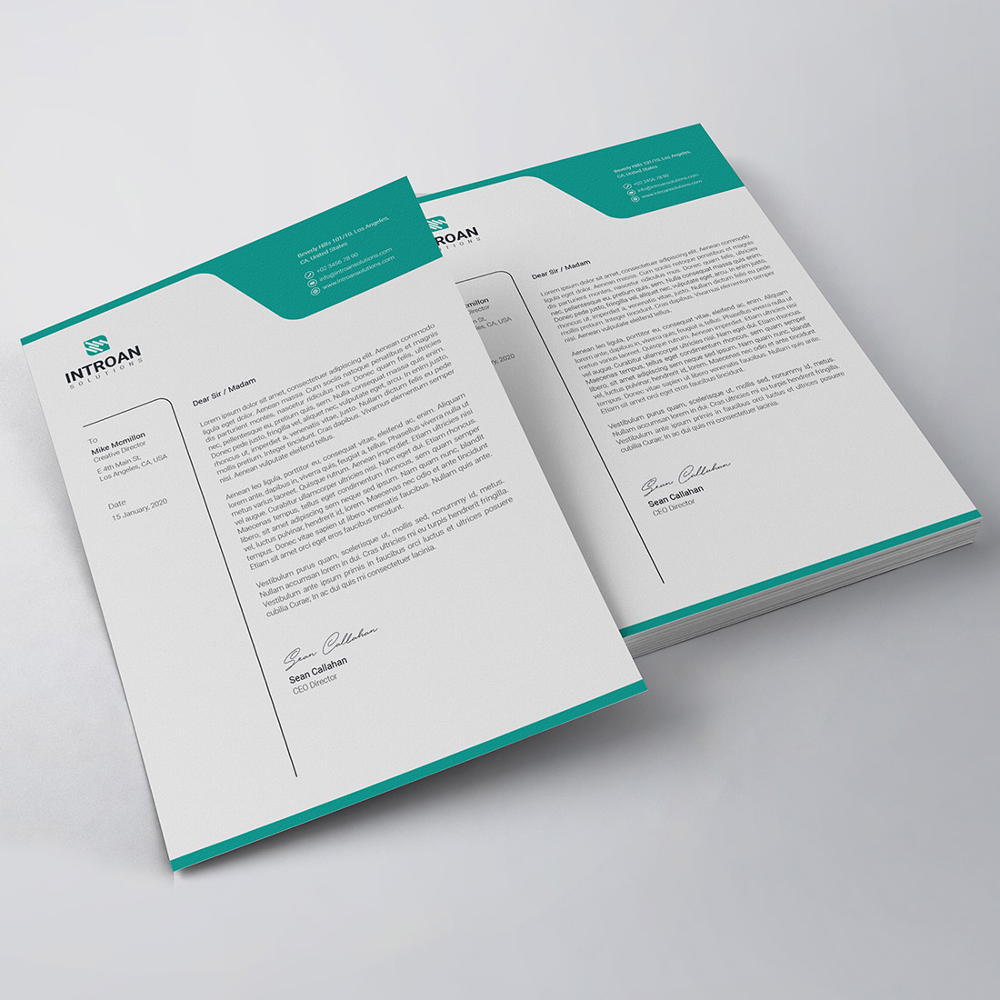 Corporate Letterhead Template preview image.