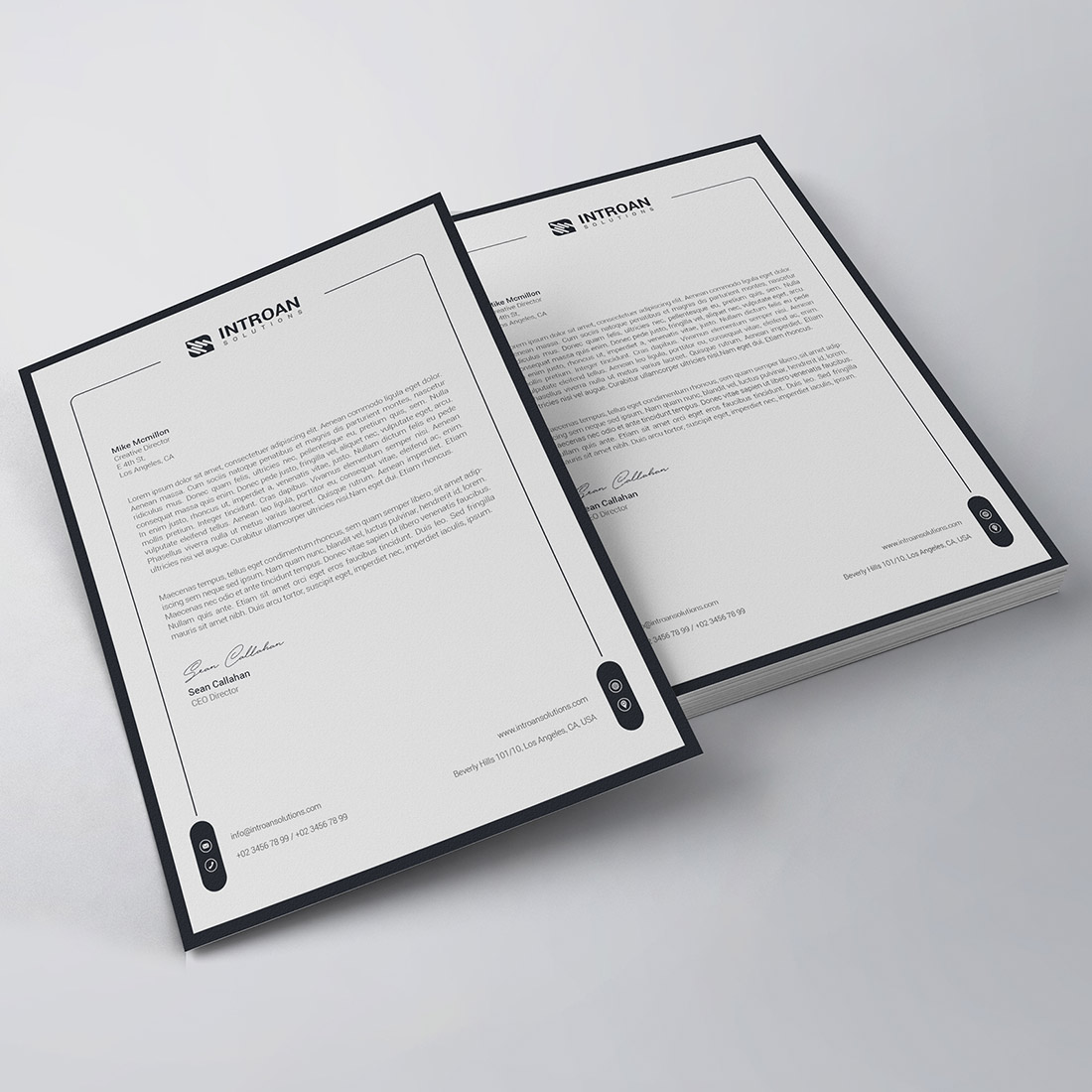 Modern Letterhead Template preview image.