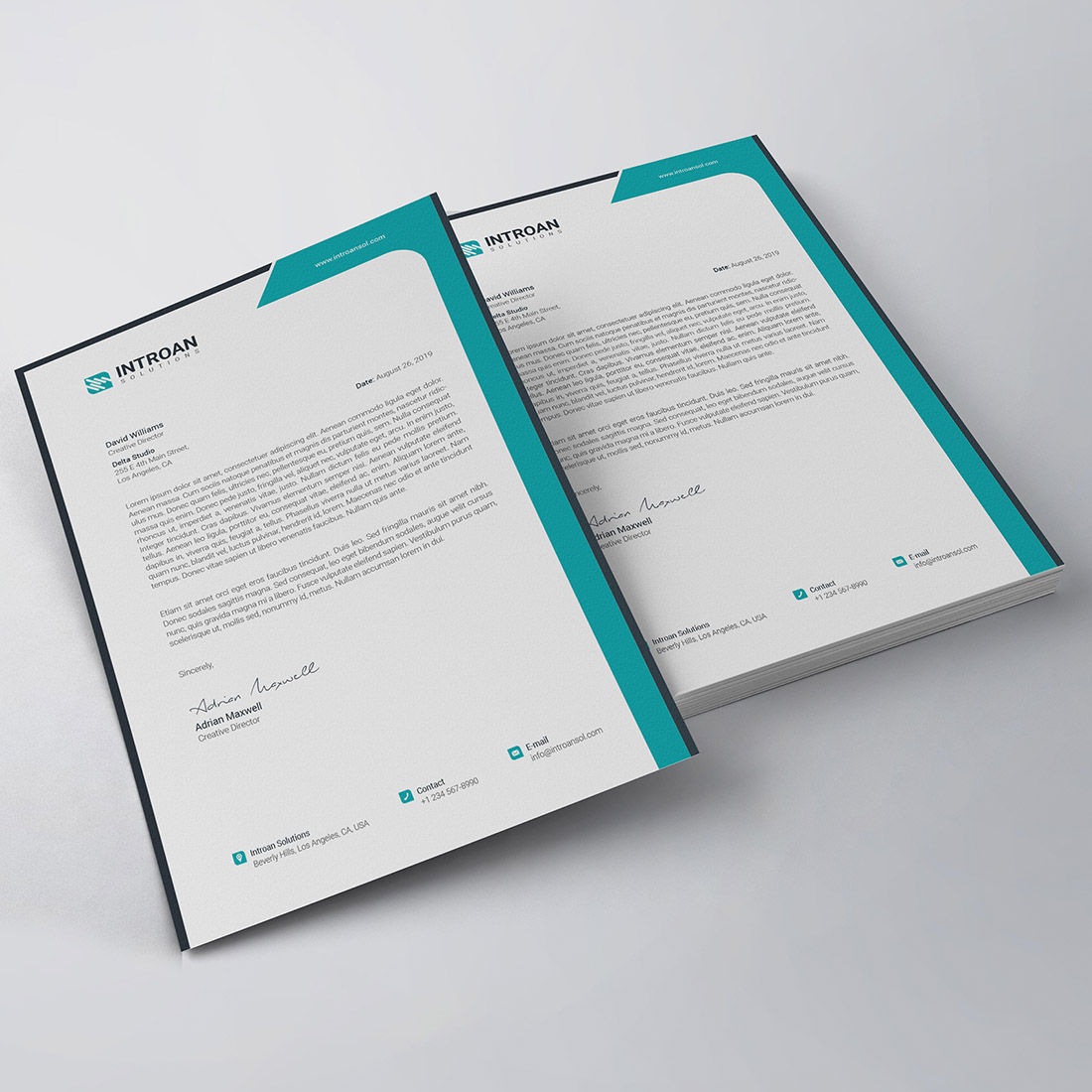 Modern Letterhead Template preview image.