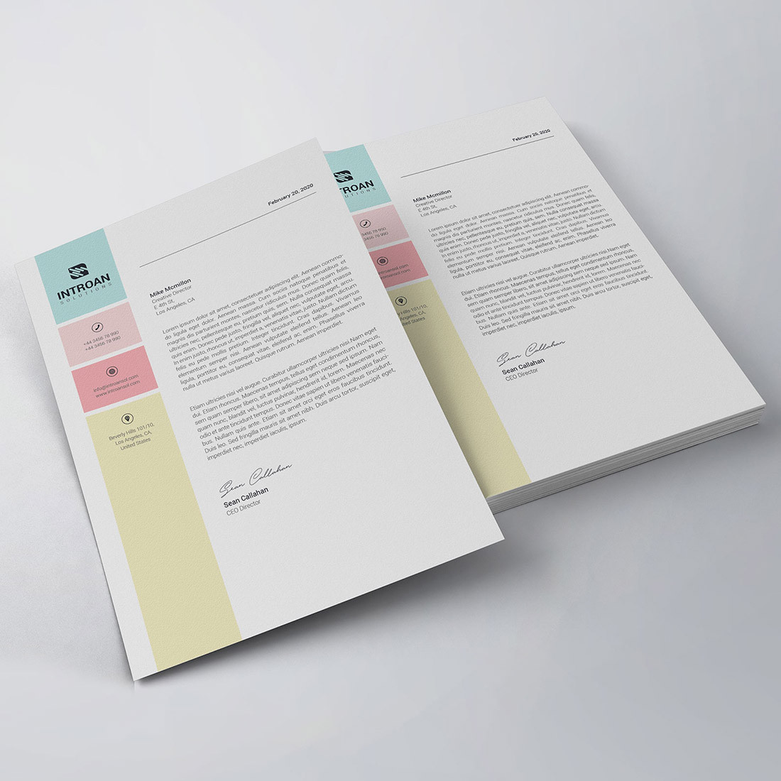 Modern Letterhead Template preview image.