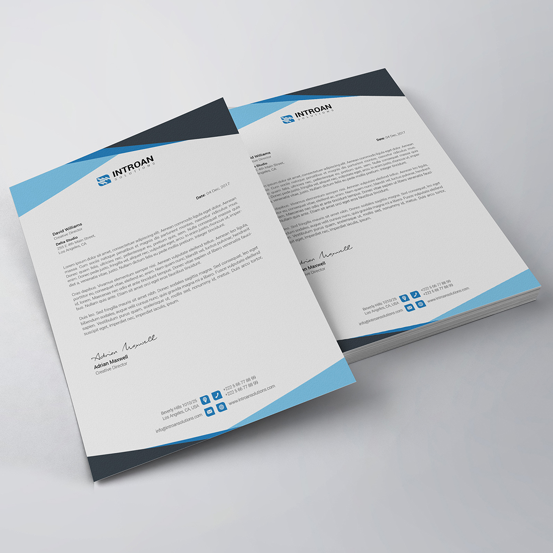 Modern Letterhead Template preview image.