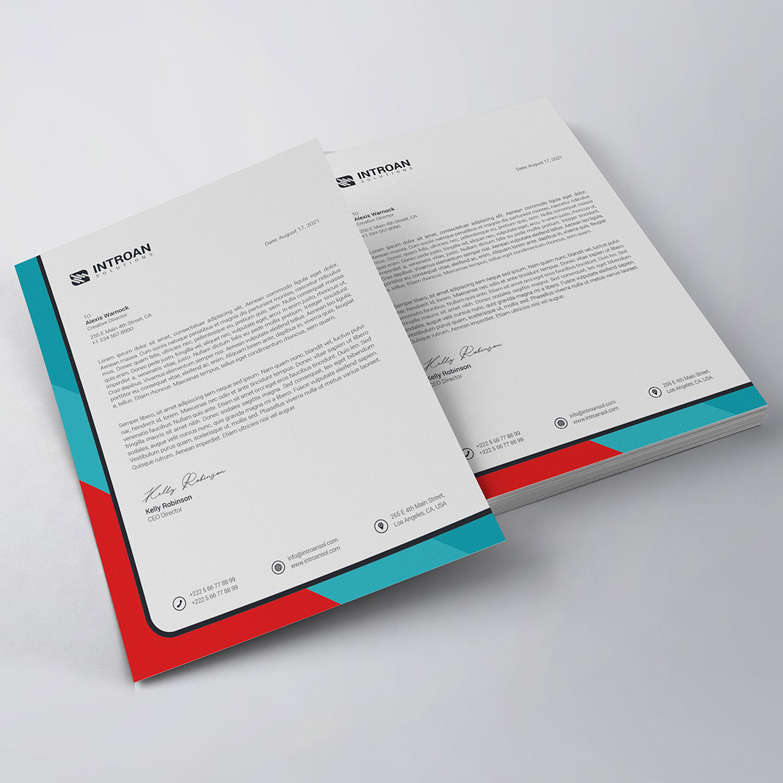 Modern Letterhead Template preview image.