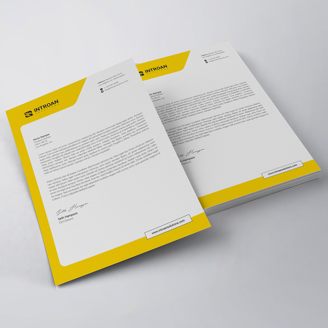 Modern Letterhead Template preview image.