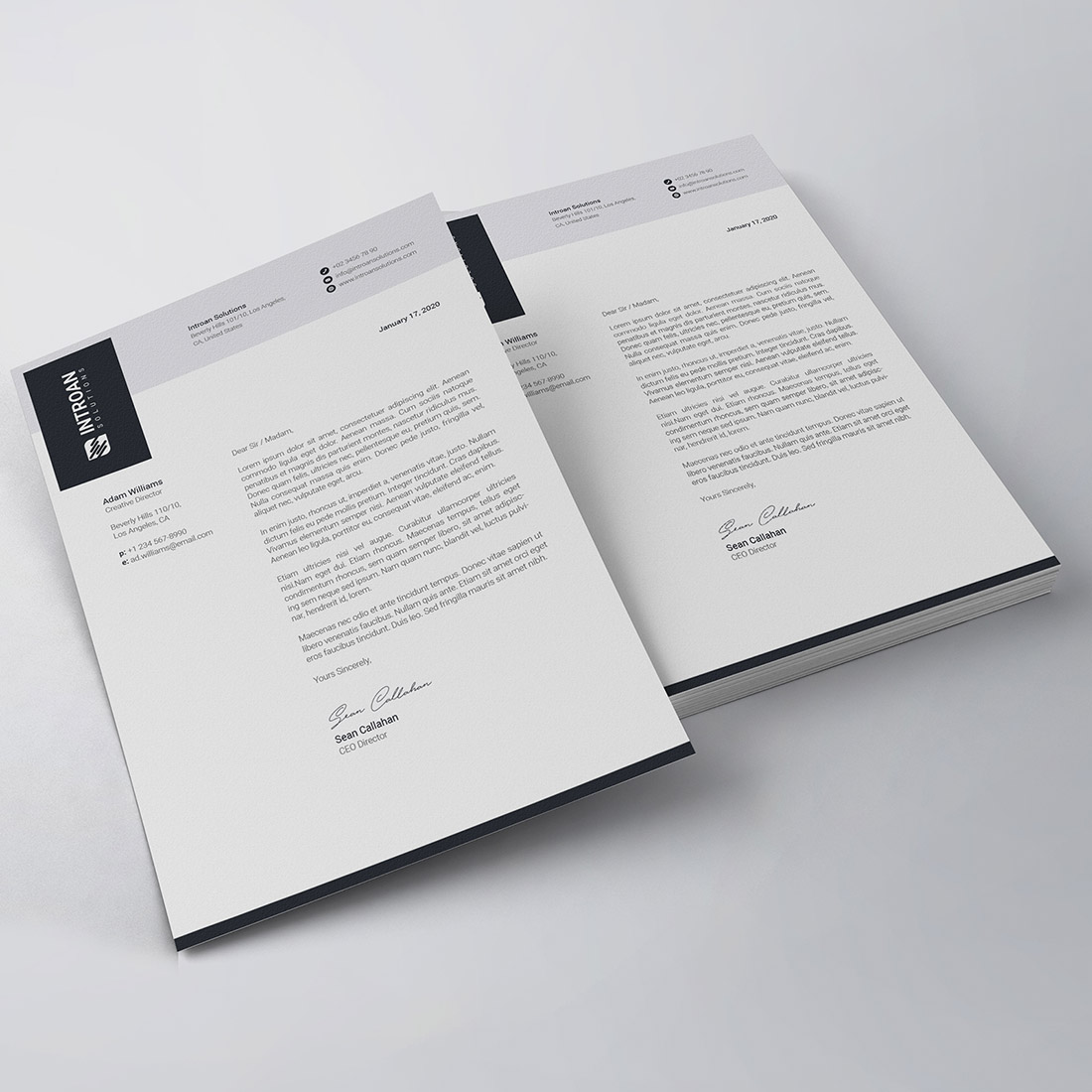 Corporate Letterhead Template preview image.