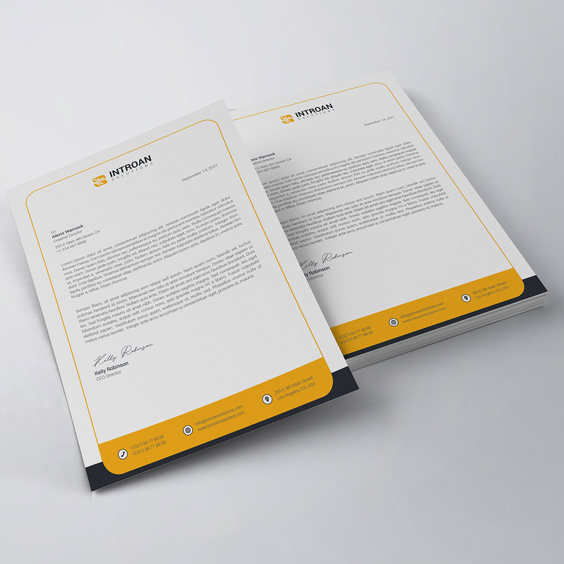 Corporate Letterhead Template preview image.