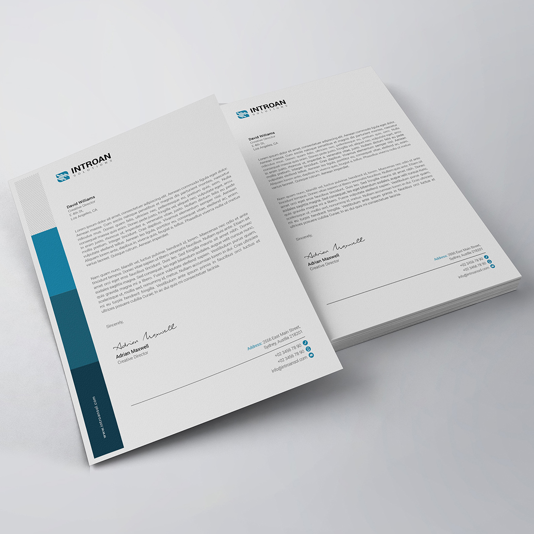 Corporate Letterhead Template preview image.