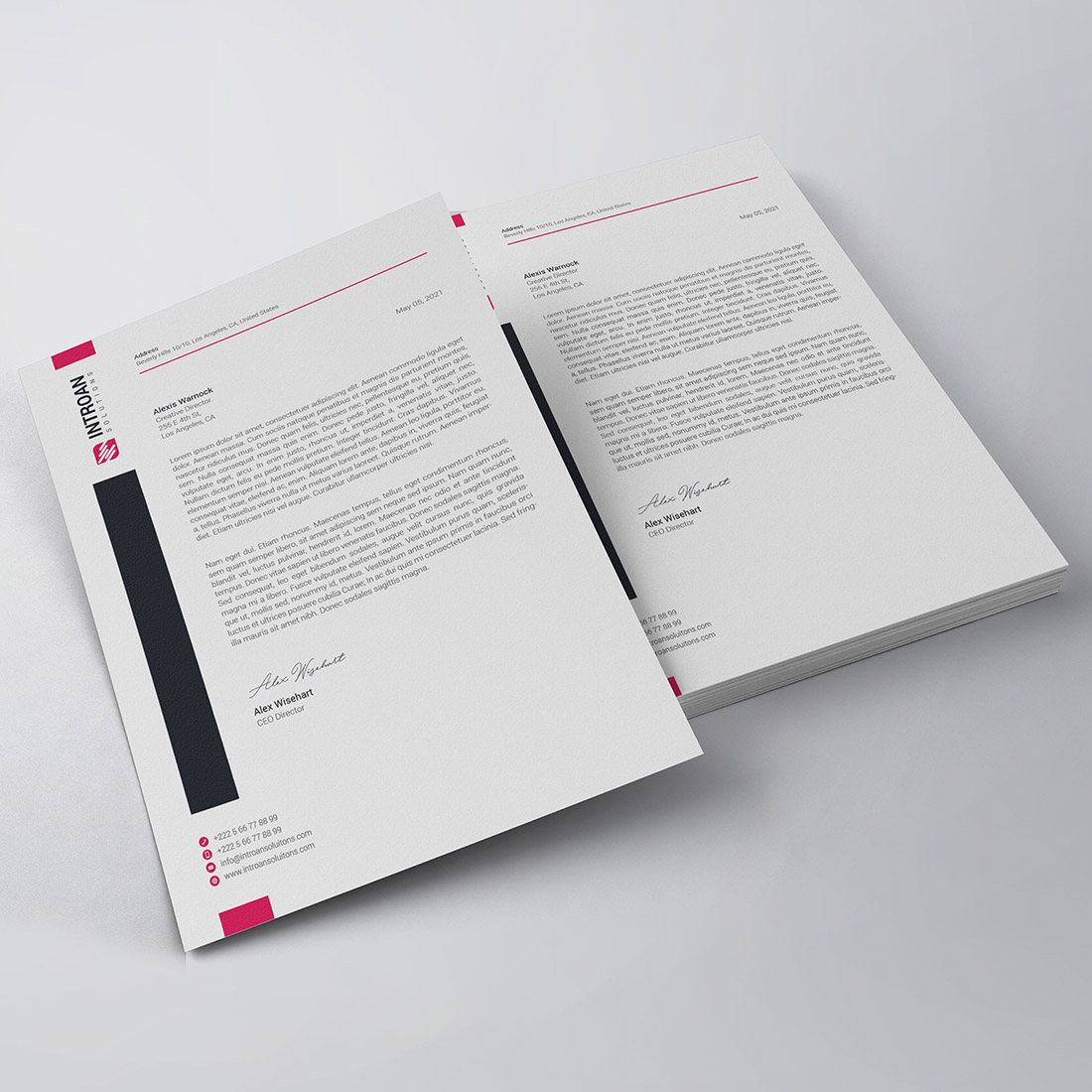 Modern Letterhead Template preview image.