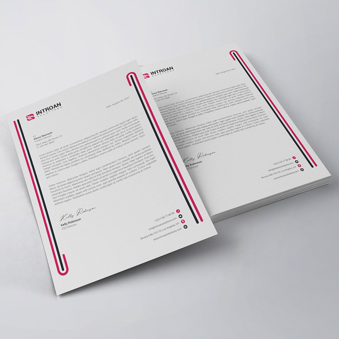 Modern Letterhead Template preview image.