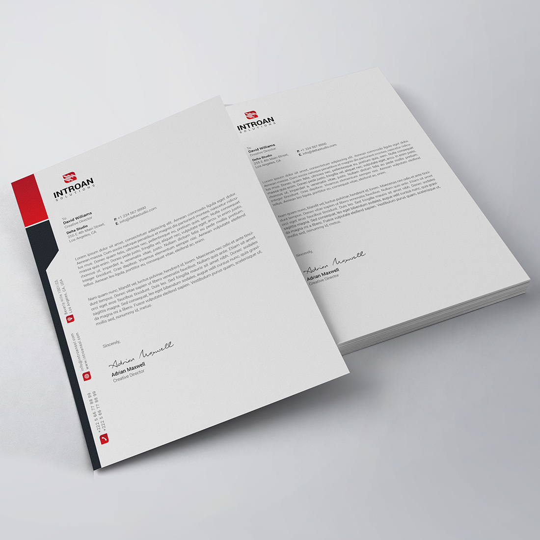 Modern Letterhead Template preview image.